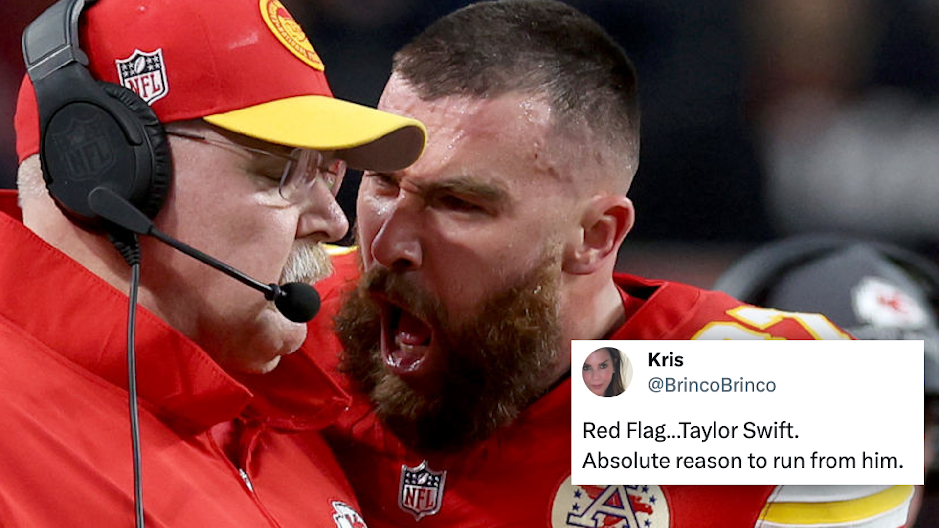 Les fans exhortent Taylor Swift à larguer Travis Kelce après avoir bousculé Andy Reid